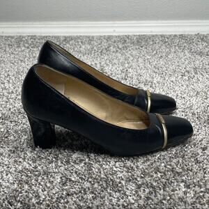 St John Vintage Black/Gold Heels | 5